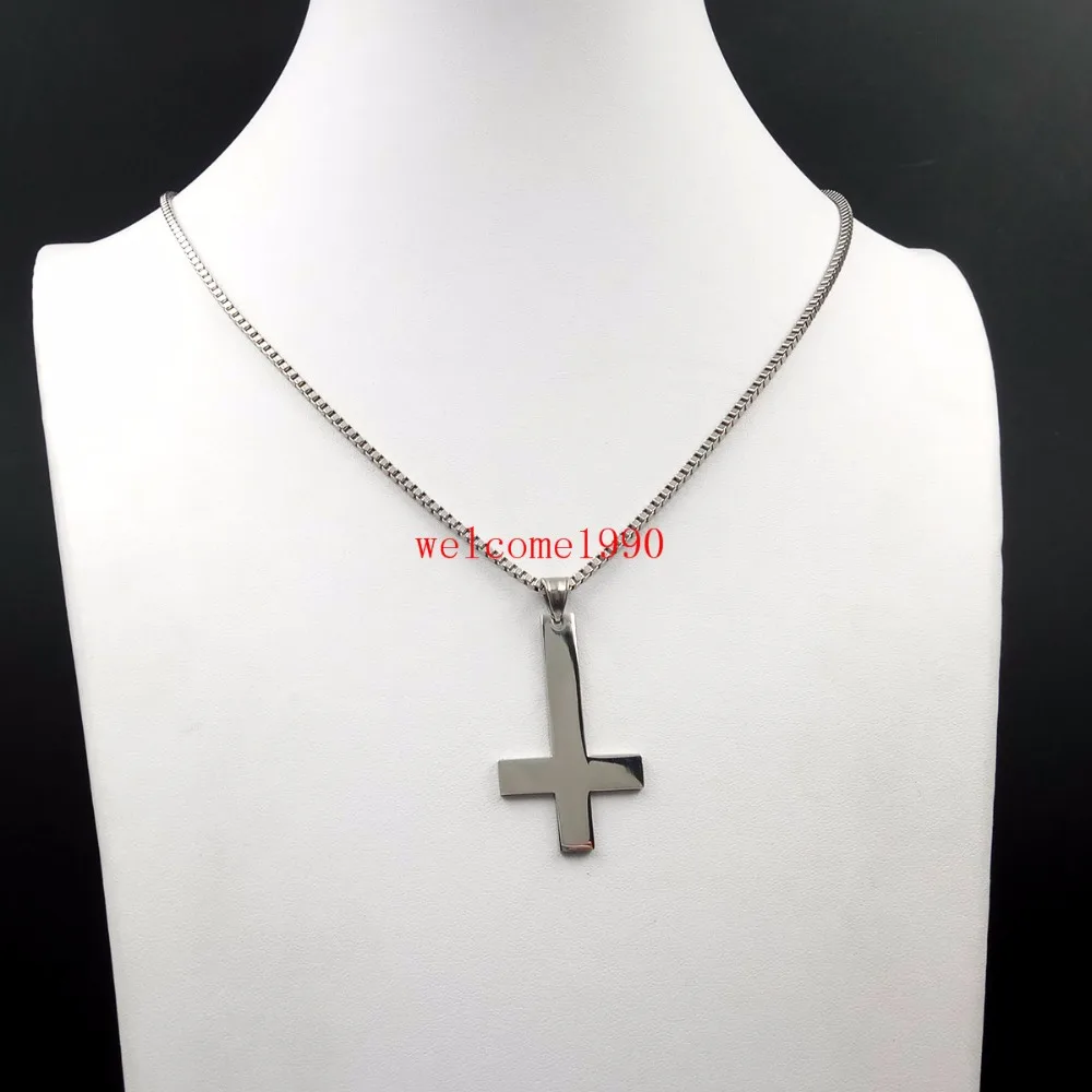 GNAYY в продаже St Peter's перевёрнутый крест кулон ожерелье для мужчин из нержавеющей