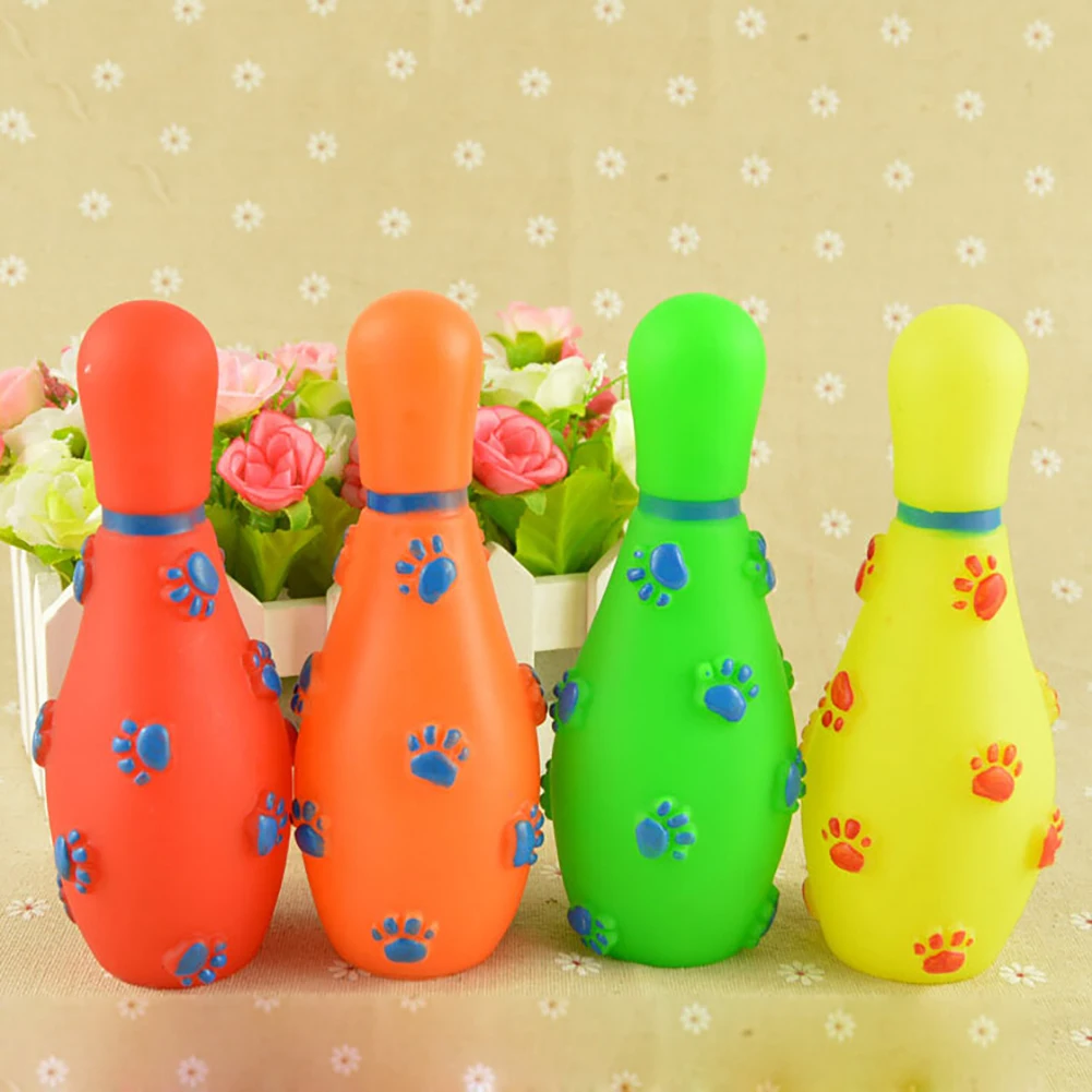 Pet toy Cat Dog Footprint Bowling Ball Shape Sound Squeeze Training