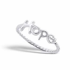 Solid Rock Jewelry 84242 Ring-Hope Lettering Plain-Style 925-Sterling Silver Size 6 (1)