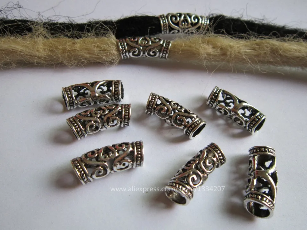 20 шт./лот серебряная металлическая коса для волос dread dreadlock бусины кольца манжеты