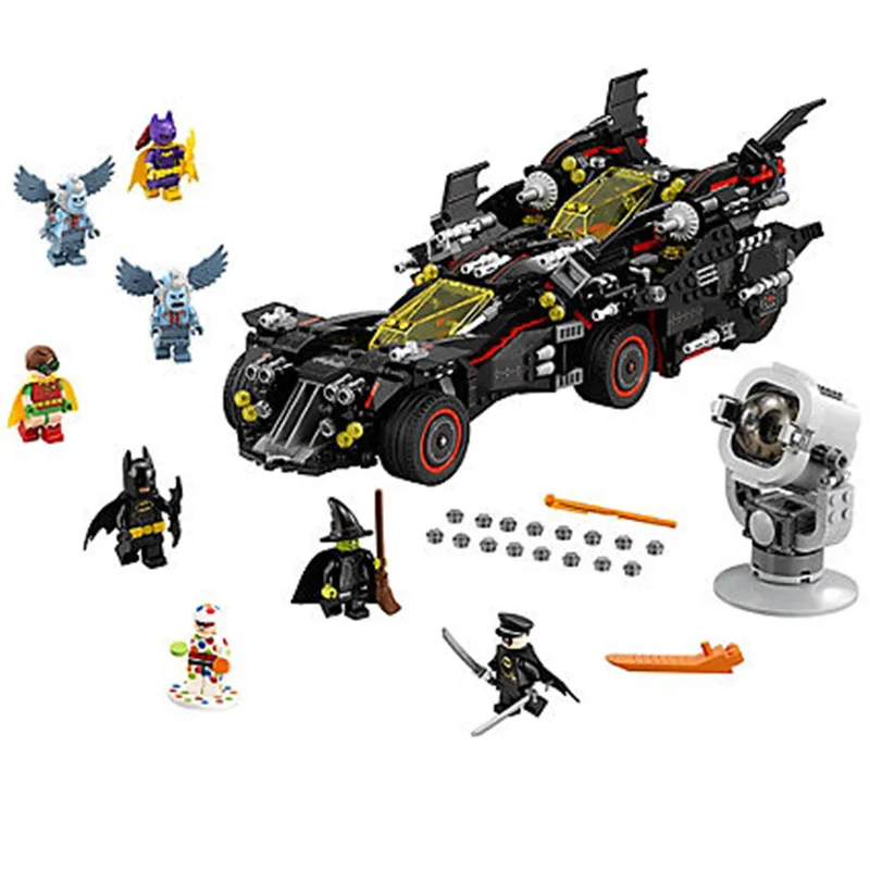 

DC 7132SuperHero The Ultimate Batmobile with light brick THE BATMAN MOVIE SIM70917 Block set kids gift Model Building Block Toy