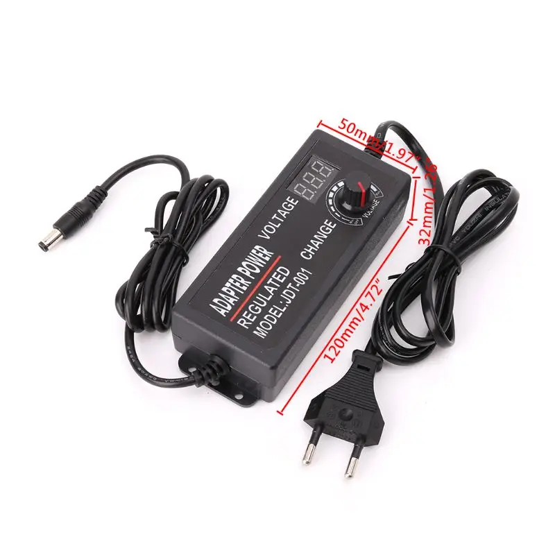 AC110V-240V AC/DC Регулируемый адаптер питания с контролем скорости отображения напряжения