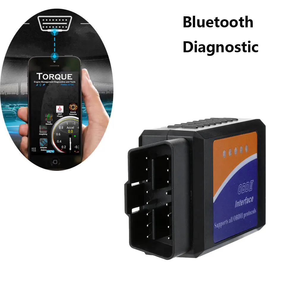 Bluetooth OBD2 OBDII Car Diagnostic Scanner Code Reader Tool for