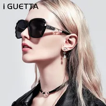 Gafas de sol iGUETTA polarizadas para mujer, gafas de sol de alta calidad para mujer, caja grande Vintage de diseñador, gafas para conducir para mujer IYJC140