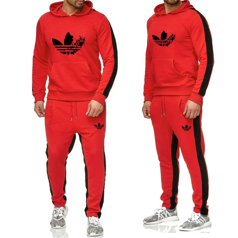 

2019 sports suit men's sports suit loose sportswear men's spring and autumn fitness running suit warm running sportswear