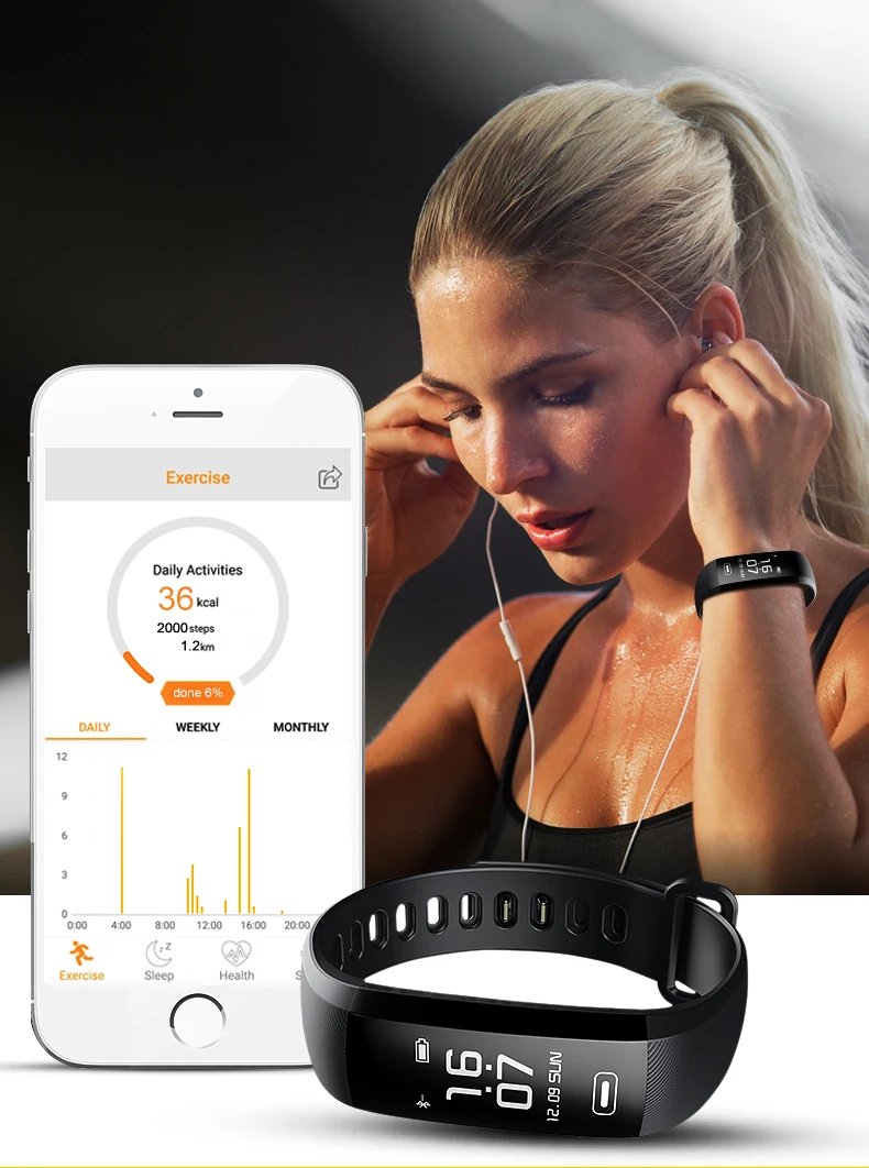 TEZER R5MAX blood pressure heart rate monitor Blood oxygen 50 Letter message push large smart Fitness Bracelet Watch intelligent 7