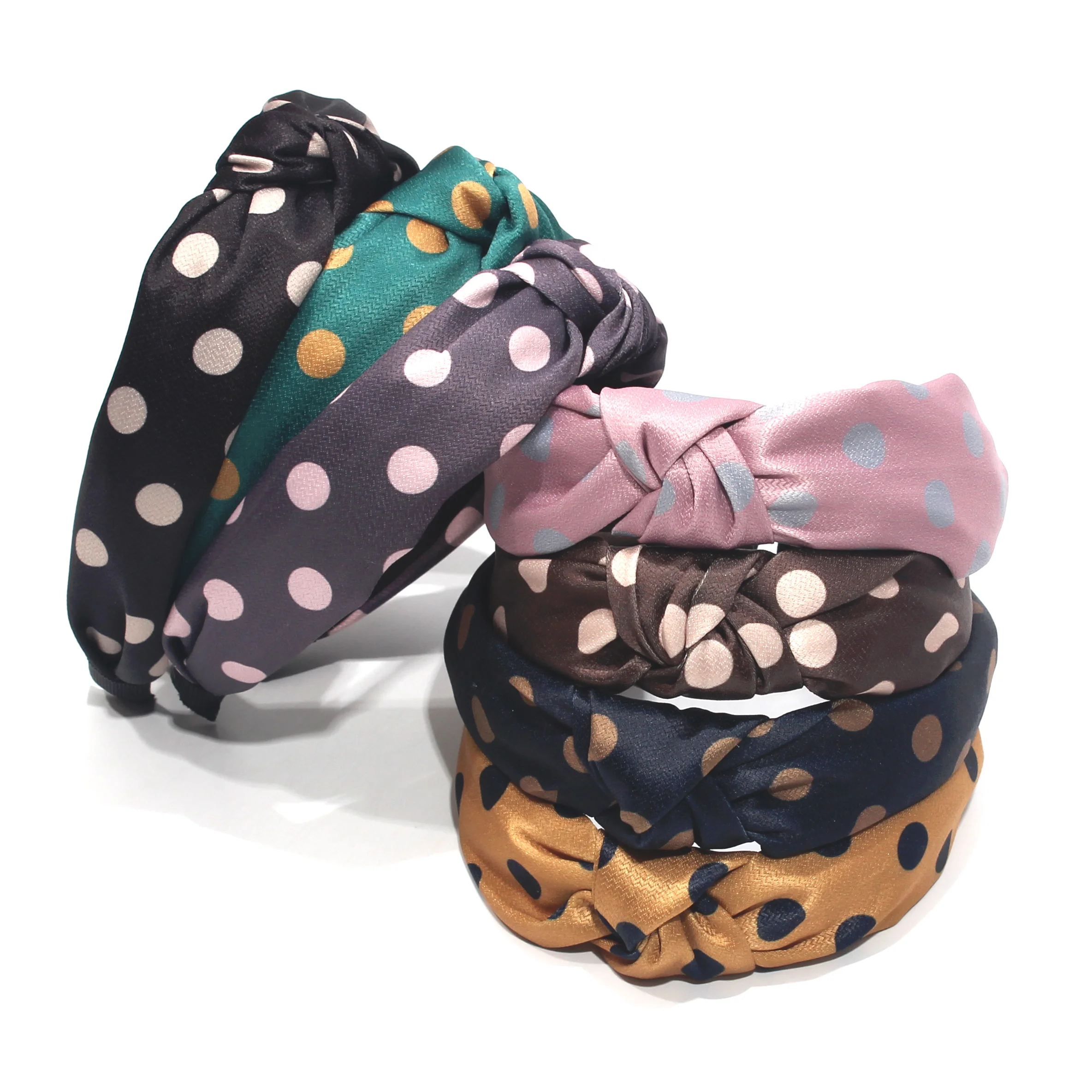 

Bohemian Summer Vintage Striped Dot Women Headband Multiple Color Knotted Hairband Turban Bandeau Customized Hair Accessories