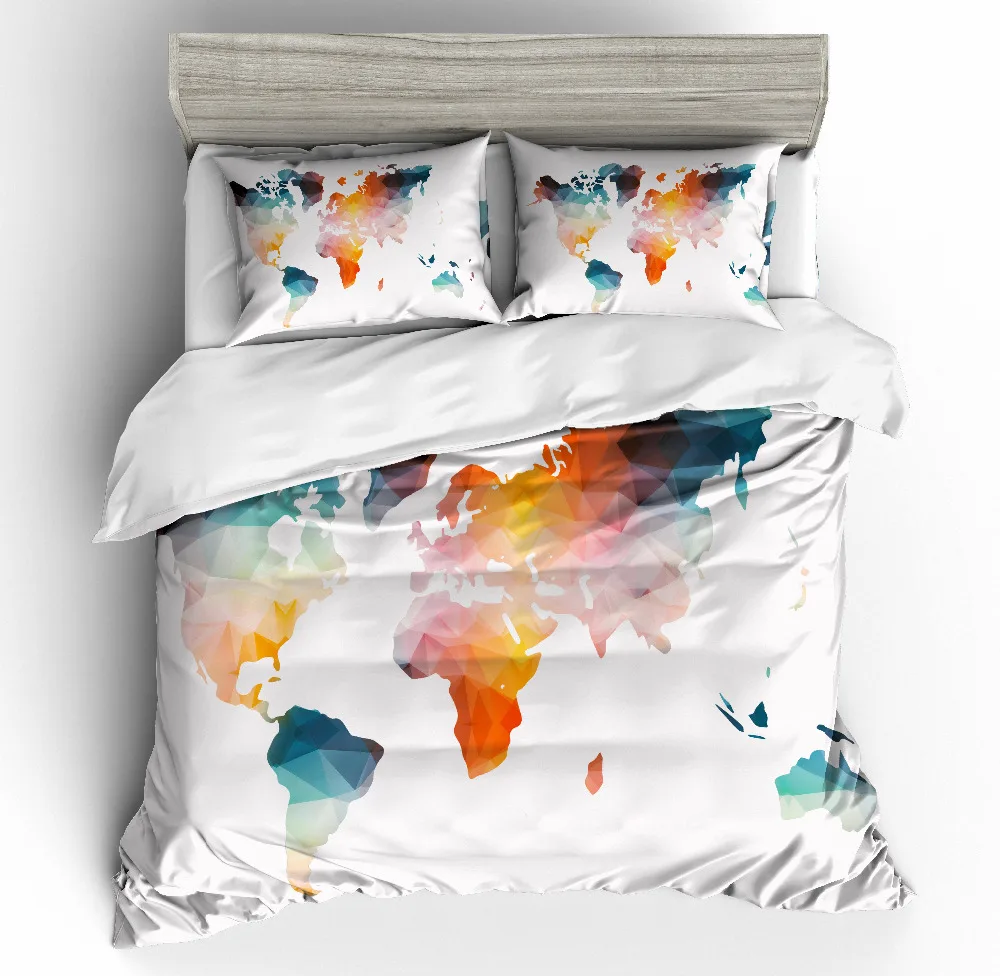 

MUSOLEI 3D Duvet Cover Gradient map Bed Sheet Twin queen king