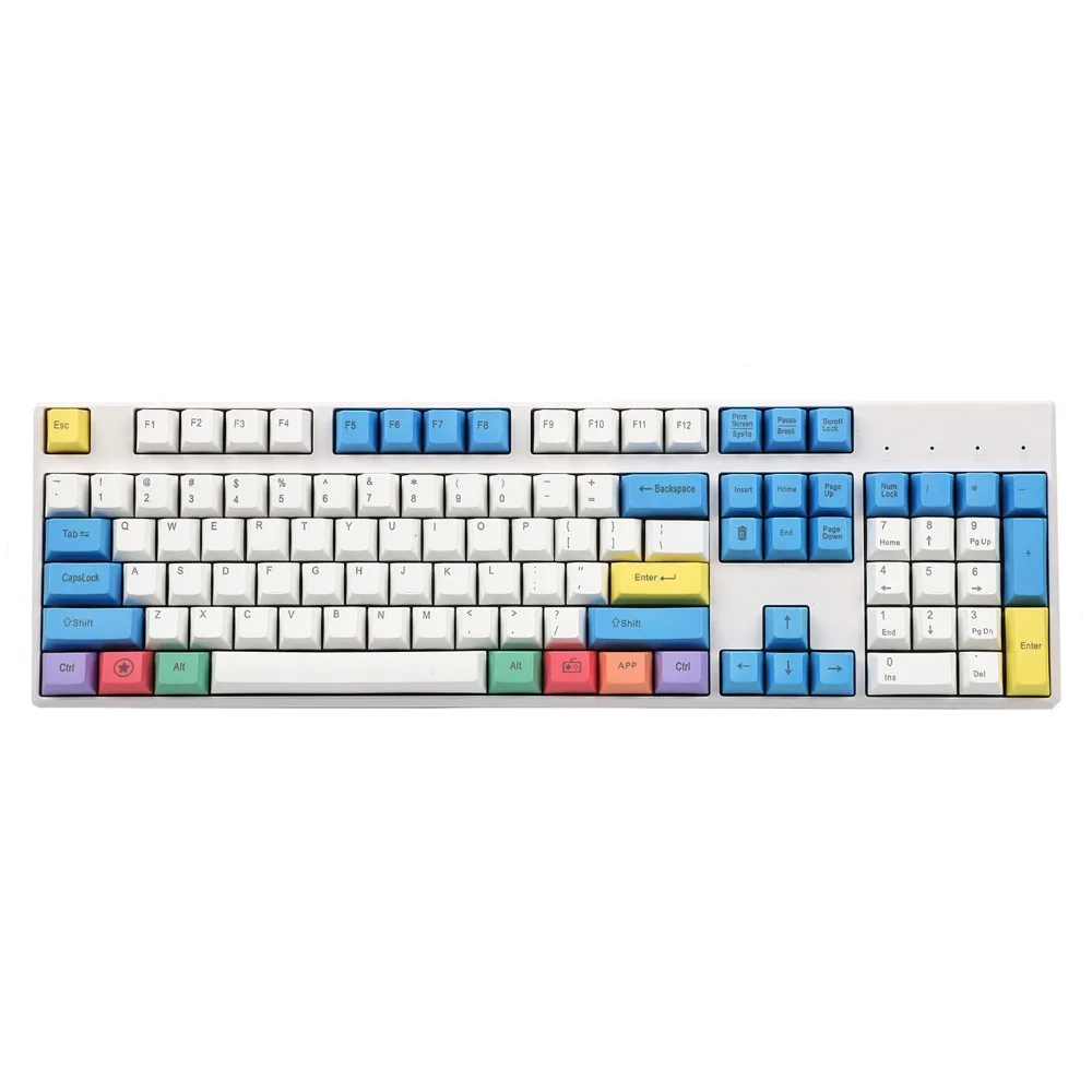 YMDK 108 клавиши вишневого профиля ANSI лазерная гравировка PBT Меловые колпачок для
