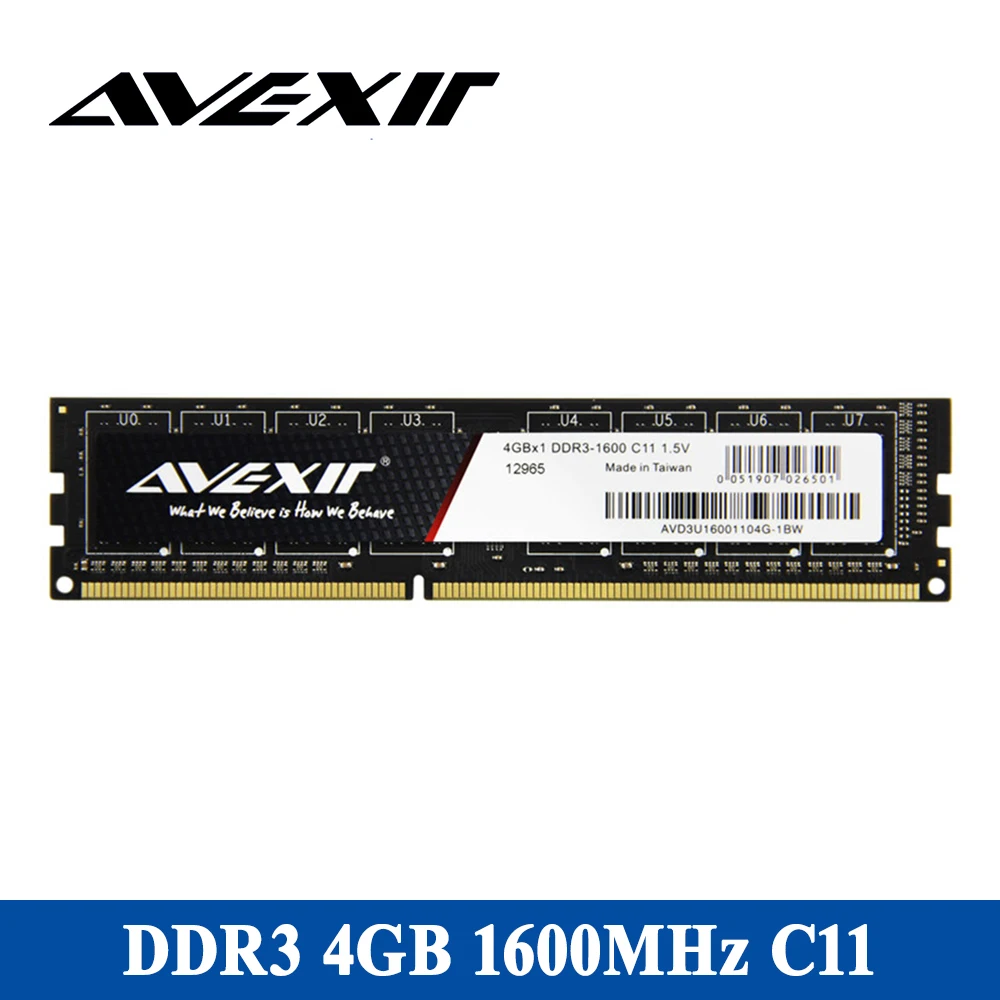 Оперативная память AVEXIR DDR3 4 ГБ/8 ГБ Частота Памяти 1333/1600 МГц 1 5 В Тип интерфейса