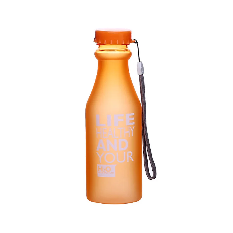 Hoomall 550 мл Небьющийся матовый герметичный пластиковый чайник, кухонная портативная бутылка для воды для путешествий, йоги, бега, кемпинга - Цвет: orange