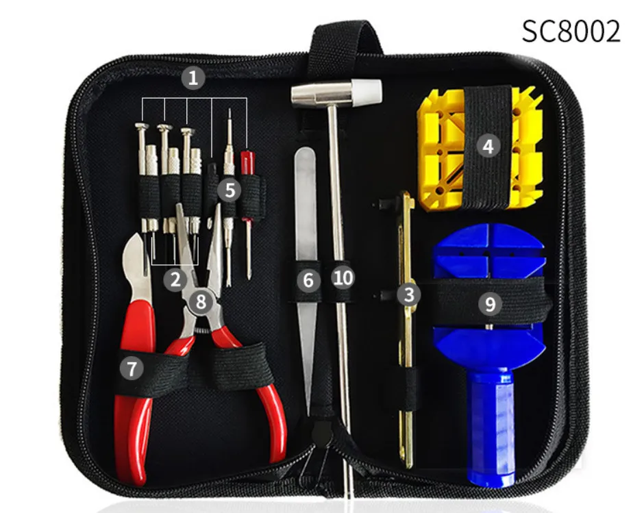 KINGBEIKE Watch Repair Tool Kit Set Watchband Link Remover Repair Wristwatch Opener Horloge Gereedschap Watchmaker Tools