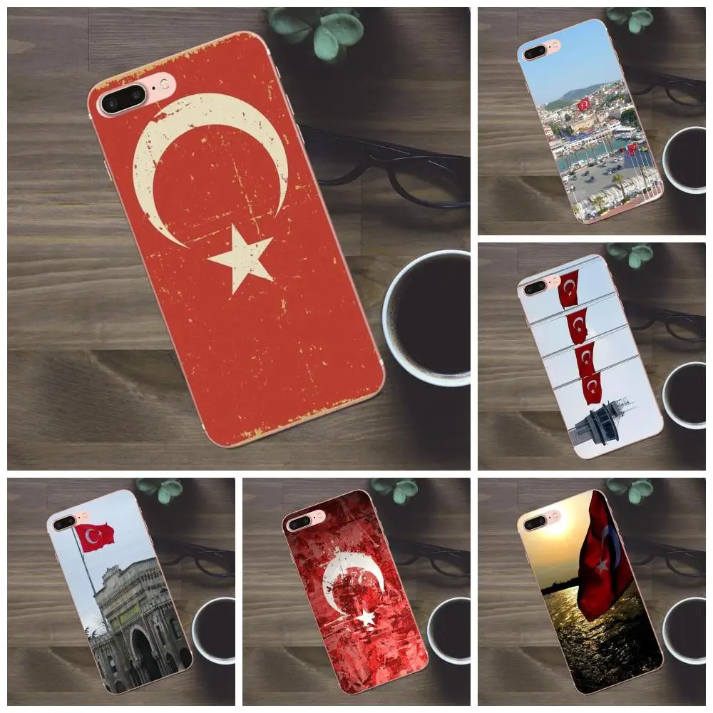 Мягкий милый чехол Bixedx с турецким флагом для Apple iPhone 4 4S 5 5C SE 6 6S 7 8 Plus X Galaxy A3 A5 J1 J2 J3 J5