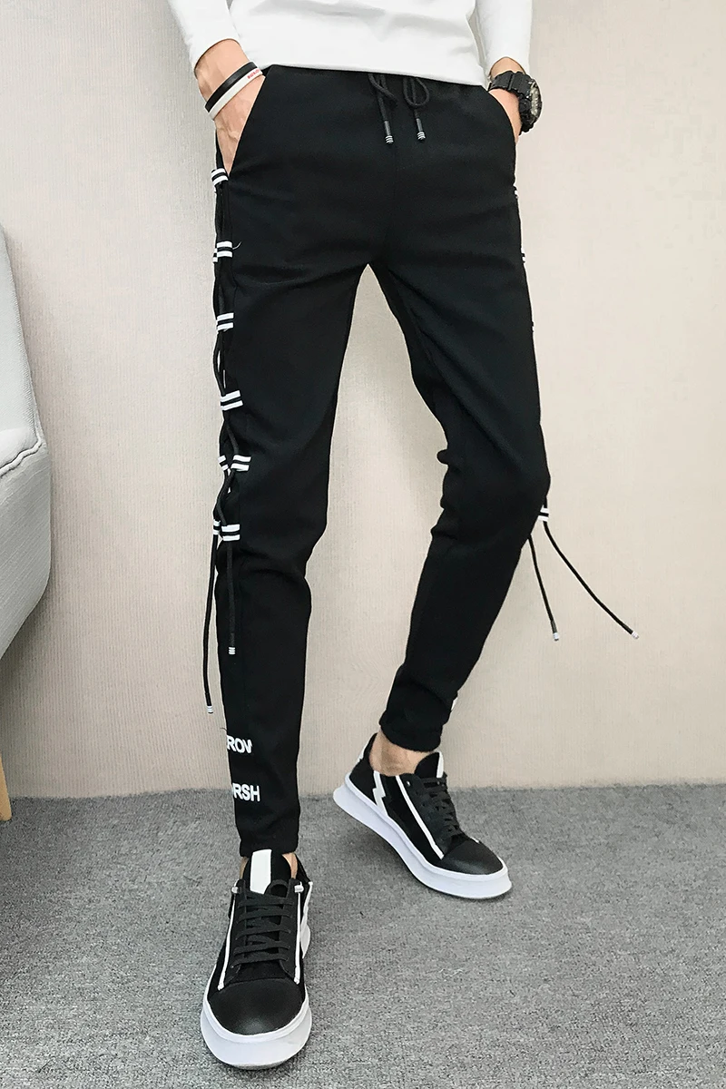 Promotion Korean Summer Men Pants Brand New Streetwear Harem Pants Men Slim Fit Hip Hop All Match Casual Trousers Men Clothes 2019 33-28