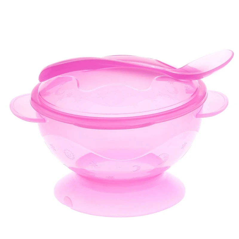 Противоскользящая детская посуда на присоске, детская посуда на присоске, гравитационная чаша, Прямая поставка - Цвет: Hot pink