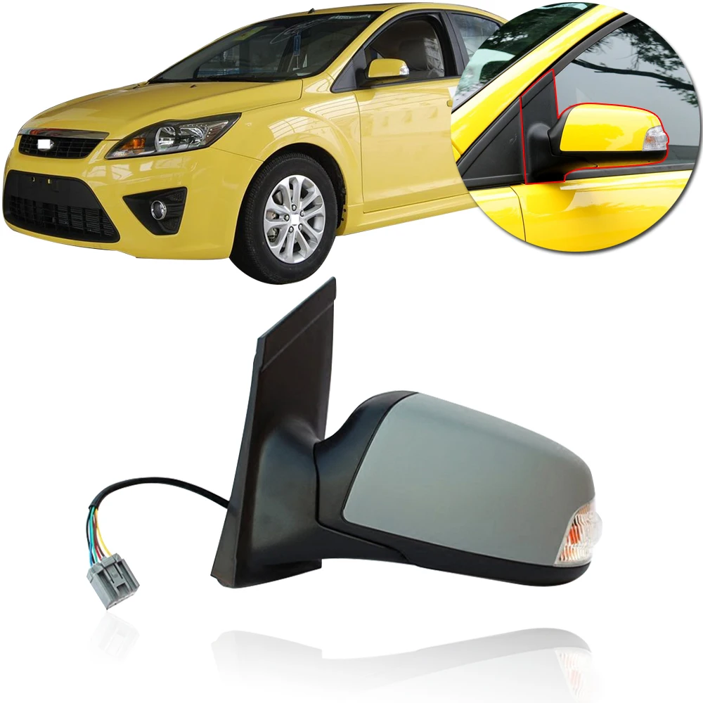 

CAPQX 5/6Pin For Ford Focus MK2 2007-2012 High Quality outside Rearview Mirror assembly side rear view mirror with LED tun light