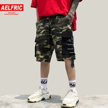 Эльфрик Для мужчин ECamouflage карго-шорты камуфляжные Лето патч карманы, набедренный-хоп Повседневное шорты в уличном стиле мужской свободные тактические Короткие