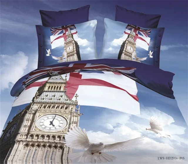 Love in London bedding set 3d bed sheet wedding luxury Quilt/Duvet