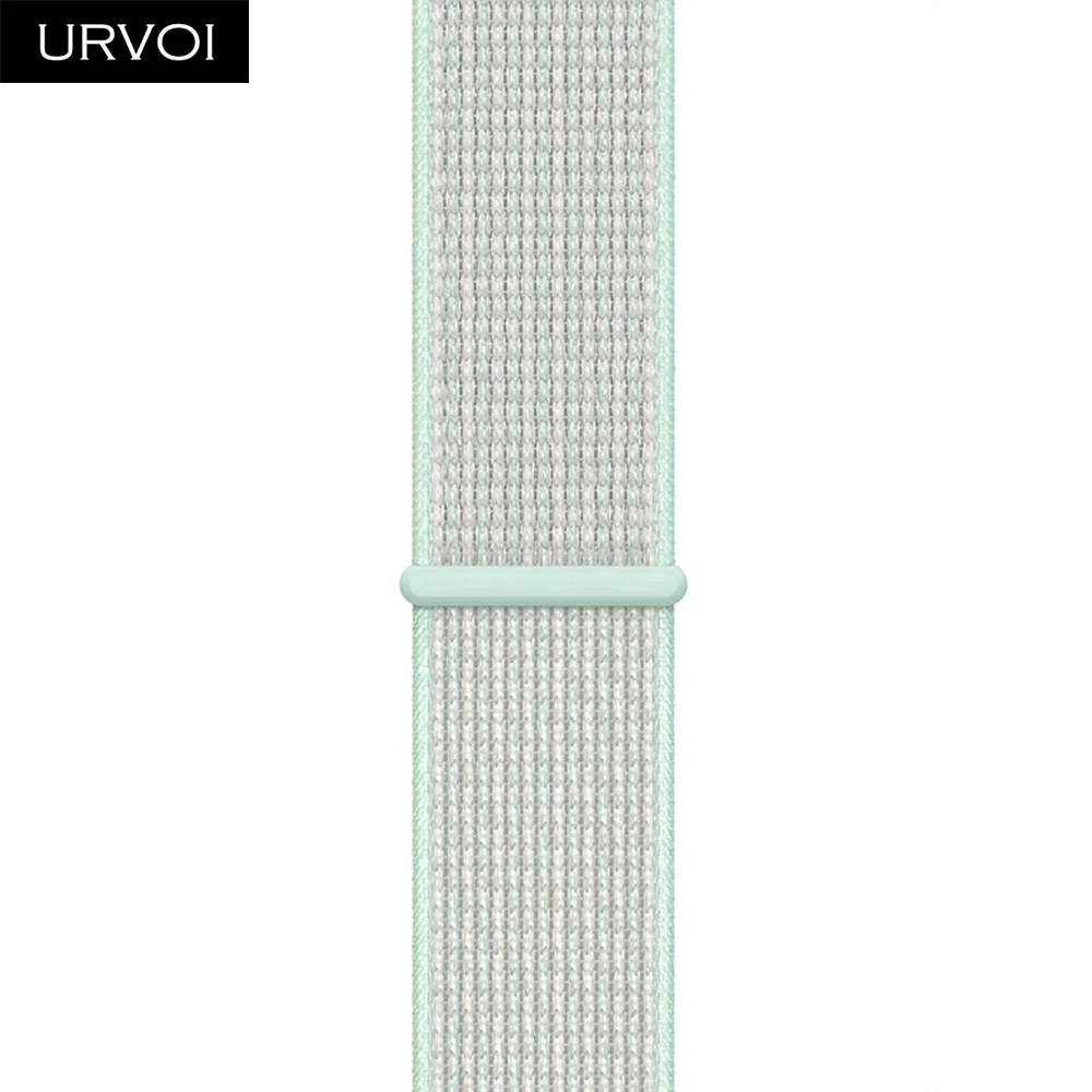 URVOI, Спортивная петля для apple watch, серия 4, 5, 3, 2, 1, ремешок для iwatch, двухслойный Воздухопроницаемый ремешок, тканый нейлоновый дракон, фрукты, 44 мм - Цвет ремешка: N Teal Tint