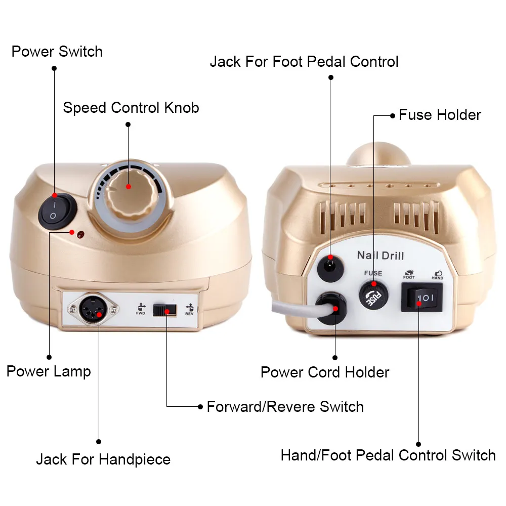 Günstige Elektrische Nagel Bohren Maniküre Maschine Set Pediküre Schneider Gerät Kit Fräsen Maschine Gel Polish Remover Nail art Datei Bits