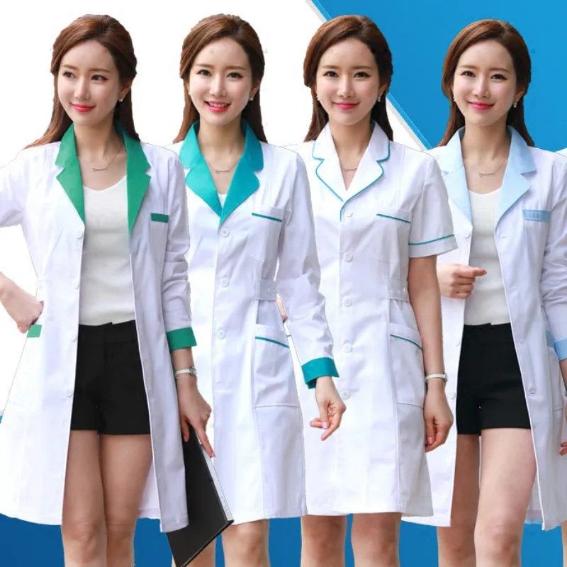 

Long Sleeve Medical clothing women Medical gown Lab coat White coat Clothes for doctors Summer and Spring