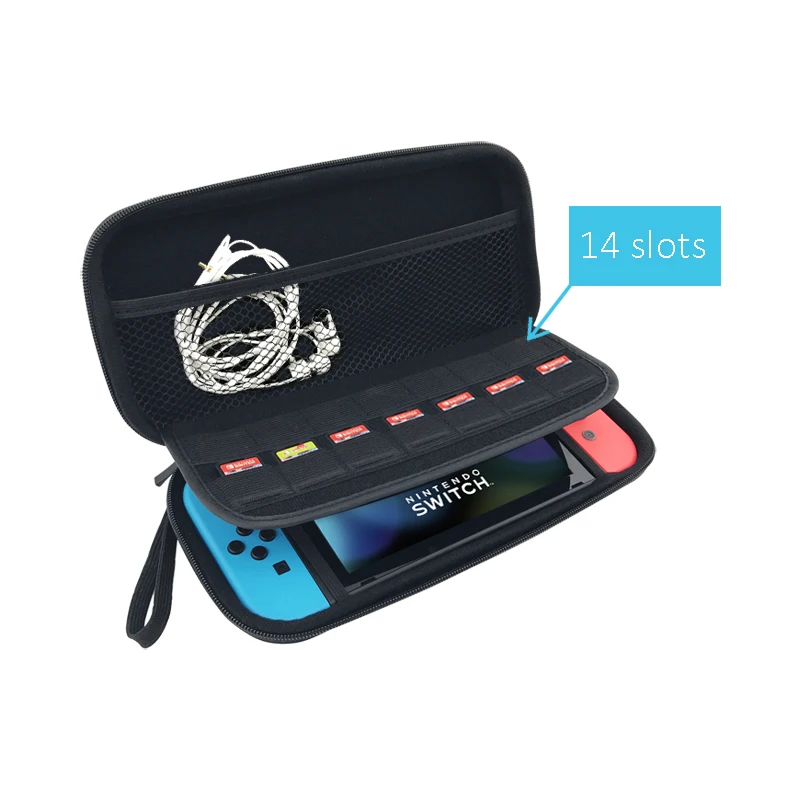 12 in 1 HD Tempered Glass Screen Protector for Nintend Switch +Carry Case Cover For NS Storage Bag With 6pcs Silicone Caps