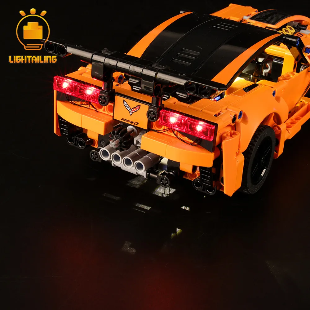 Светильник, светодиодный светильник, комплект для серии Technic Chevrolet Corvette ZR1, строительные блоки, светильник, комплект, совместимый с 42093