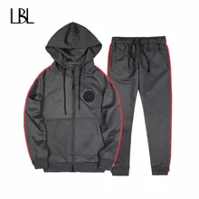 Two Piece Set Tracksuit Men Spring Autumn Men Sporting Suit Polo Hoodies+Pant Sweatsuit Men Joggers Set Moleton Masculino 2018