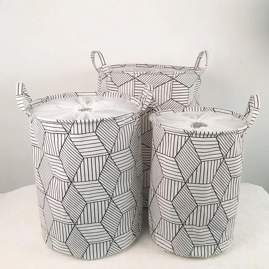

Very large Geometric shapes Laundry Hamper Clothes Storage Baskets Home decoration organizer barrel kids toy storage Basket