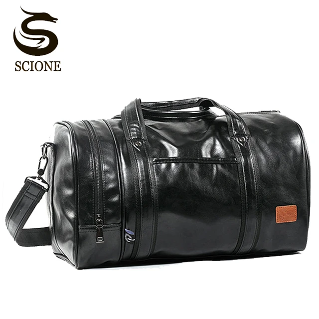 Men's Travel Duffel Bag Large Capacity Portable Travel Bag Pu