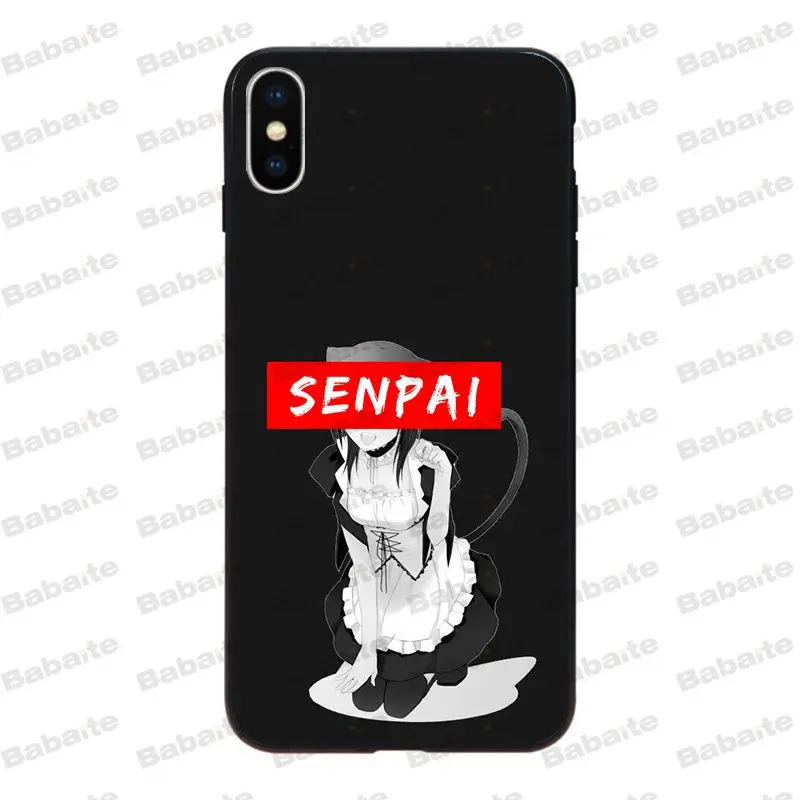 Babaite Sugoi Senpai аниме Waifu черный мягкий чехол для телефона для iPhone 8 7 6 6S Plus X Xs Xr XsMax 5 5S SE 5c Coque11 11pro 11promax - Цвет: A12