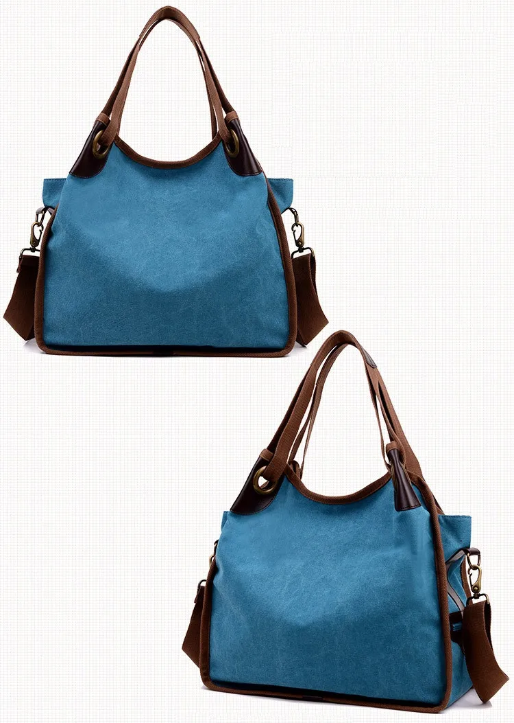 MJ Women's Canvas Handbags High Quality Female Canvas Totes Casual Shoulder Bags Large Travel Bag Ladies Solid Crossbody Bags (16)