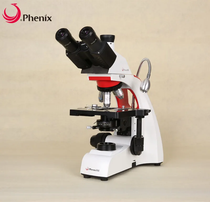 Phenix/тринокулярный микроскоп 1600x вверх и вниз светодиодный свет Алюминий коробка