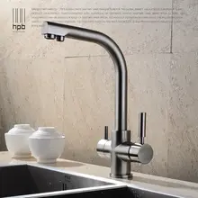 HPB Brass Chrome Brushed Polished Two Functions Kitchen Sink Mixer Faucet 2 Holes Drinking Water Tap torneira HP4302