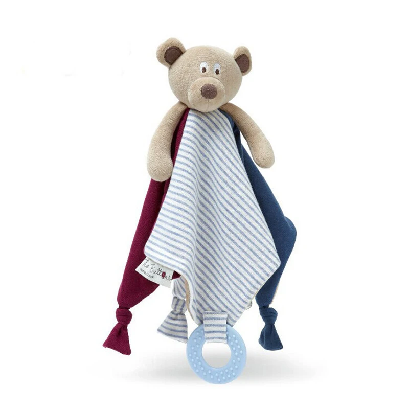 NewBorn Baby Bear Doll Appease Towel Doll Baby Balnket Wiht Ring Teethers Baby Lovely Toys Baby Sleep Towel3