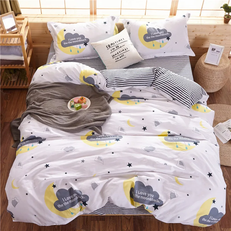 

AB Sides Cartoon Duvet Cover Sets For Single Double Bed Kids Adults 6 Sizes 100% Cotton Bedding Sets XF641-34