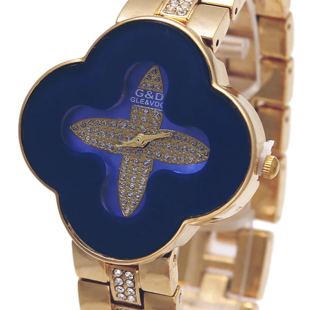 

G&D Women Quartz Wristwatches Stainless Steel Relojes Mujer Lady Bracelet Watch Dress Jelly Flower Shaped Relogio Feminino Gifts
