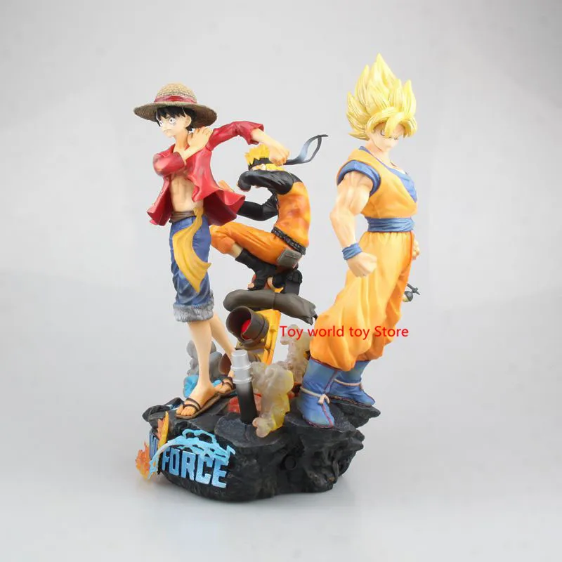 

26 CM Japanese Manga Monkey D. Luffy Uzumaki Naruto Son Goku Statue PVC Action Figure Collectible Model Toy BOX V111