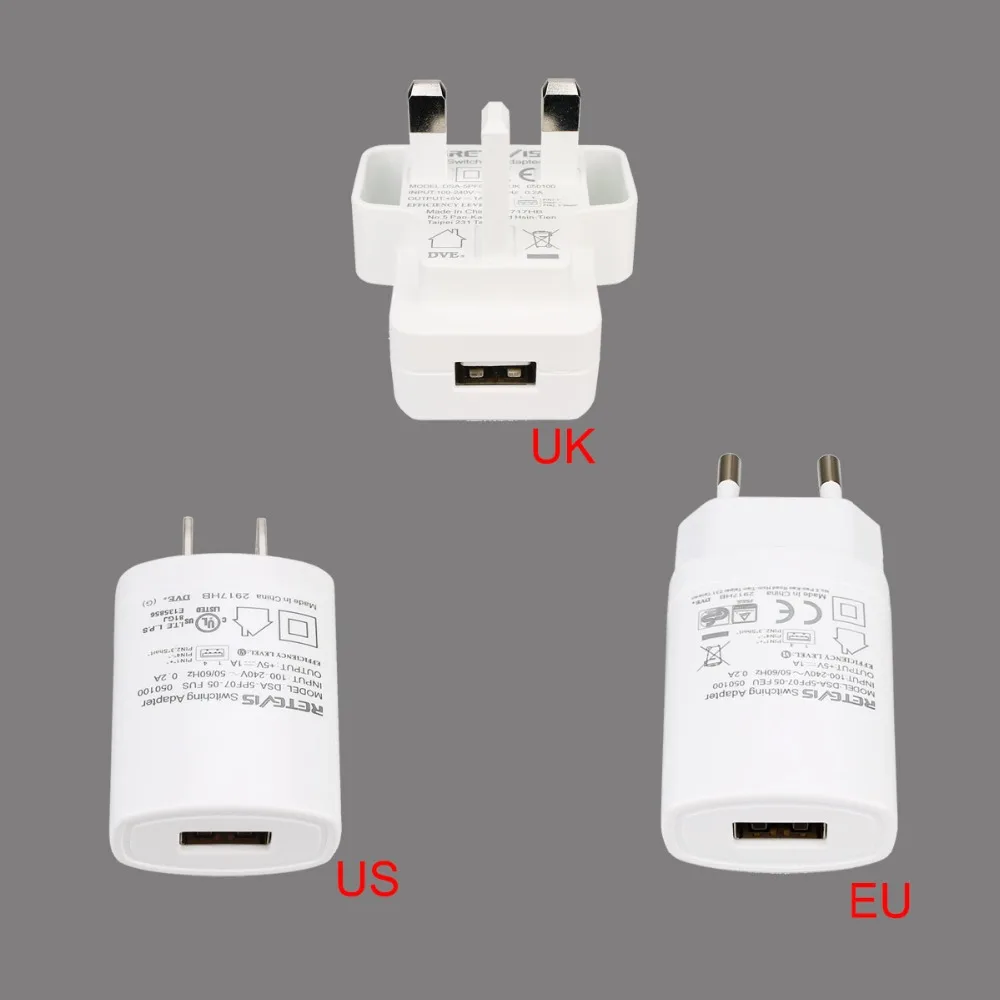 RETEVIS 5V 1A USB настенное зарядное устройство EU/US/UK/AU адаптер для RETEVIS H777 RT7 RT24 RT27 RT28 RT40 портативная рация/зарядное устройство для мобильного телефона