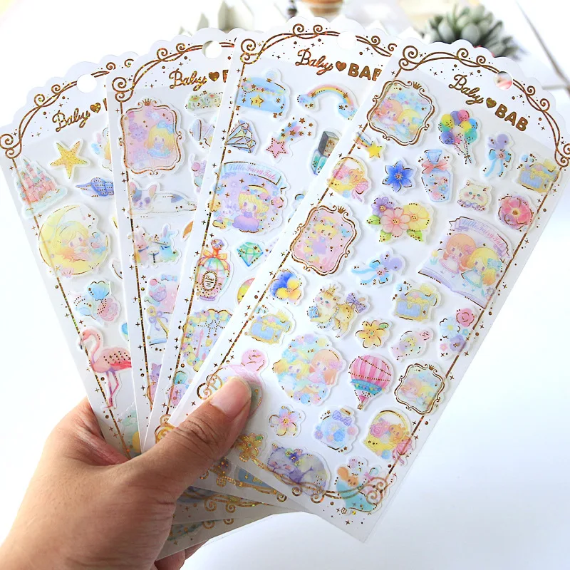 

24 pcs/pack Cartoon Alice Fairy Tale Gilding Decorative Stationery Stickers Scrapbooking DIY Diary Album Stick Lable