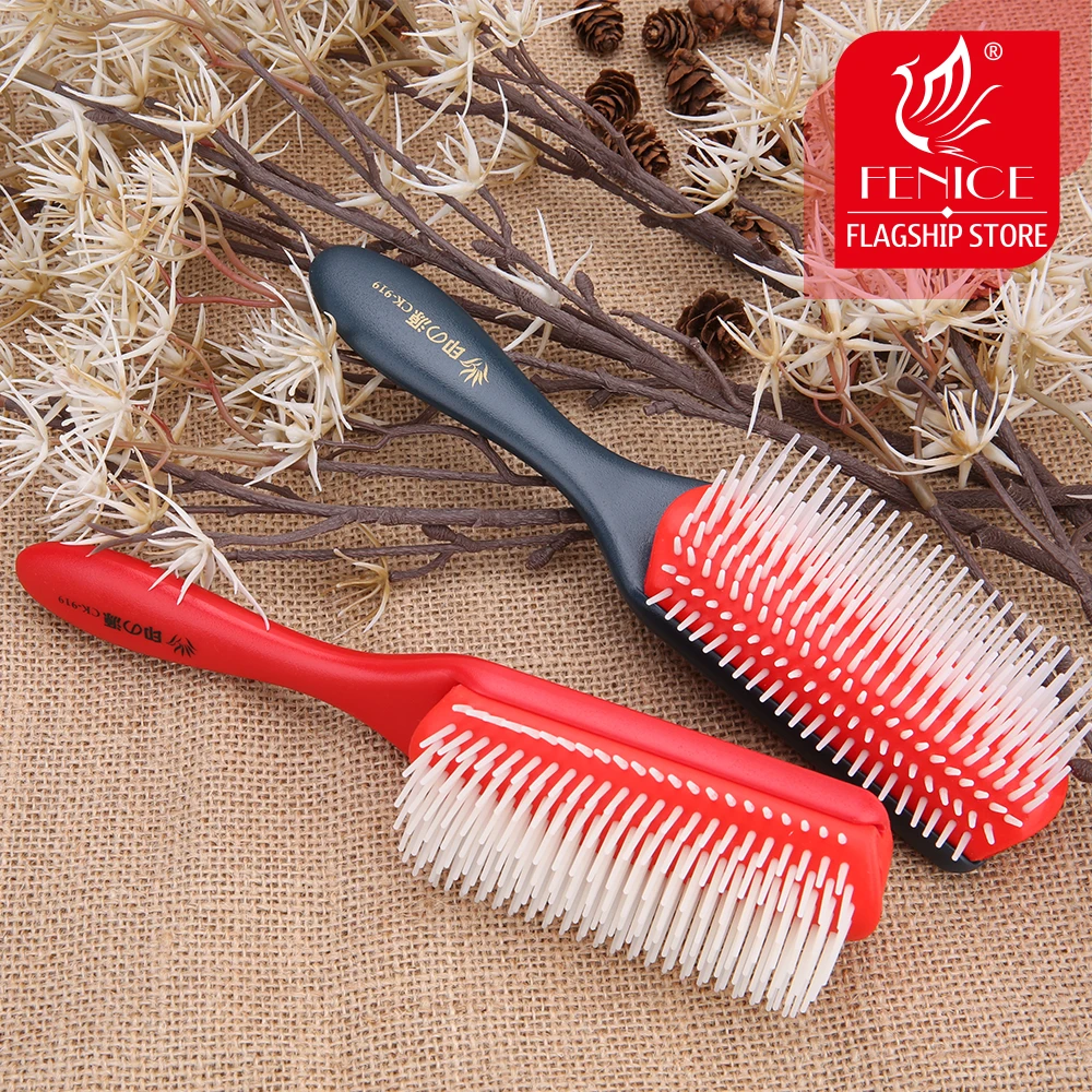 Fenice Hairdressing Comb Brushes Curly Hair Comb Removable Nine Row Curly Hair Comb Hairstyle Massager Tool 4