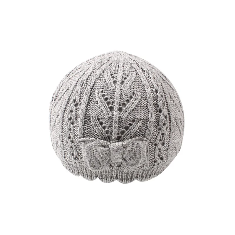 Knitted White Baby Beret Hat For Girls Bow Pricess Baby Beanie Double Layer Autumn Winter Girls Hat High Quality Baby Girls Hat (16)