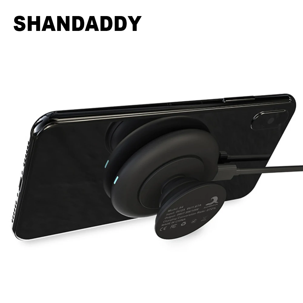 Портативный 10 Вт Qi Стандартный мобильный телефон планшет круглая присоска Беспроводное зарядное устройство Регулируемый кронштейн Подставка для телефона Новинка