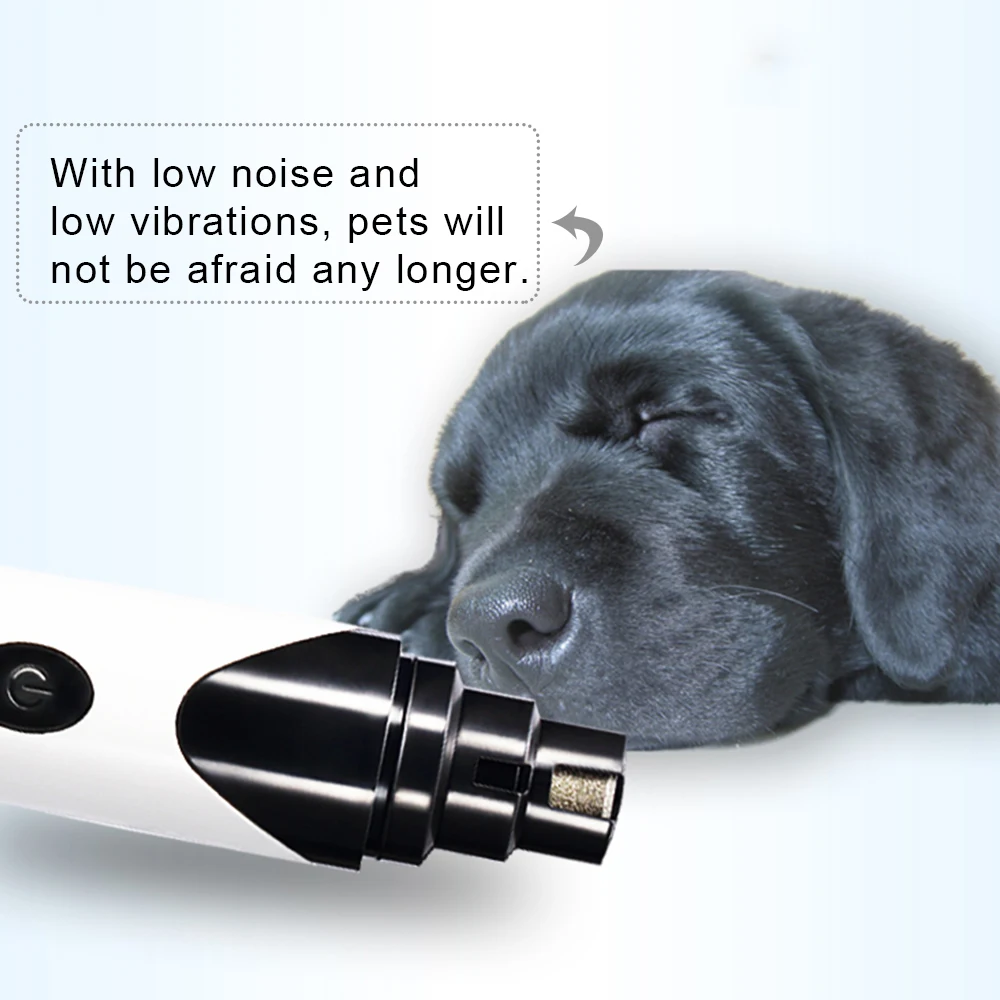 

USB Charging Dog Nail Grinders Rechargeable Pet Nail Clippers Quiet Electric Dog Cat Paws Nail Grooming Trimmer Tools