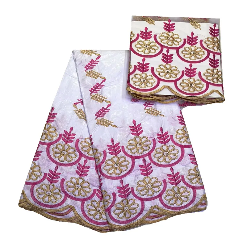 bazin brode high quality African Fabric white bazin riche getzner basin