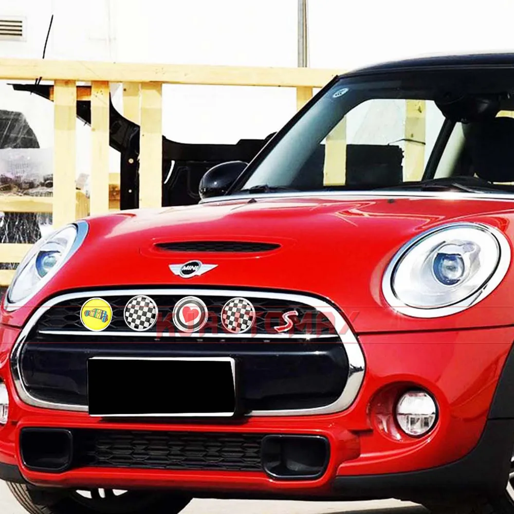 Mini Cooper Metal Front Grille Emblem Badge Set Sticker Accessories
