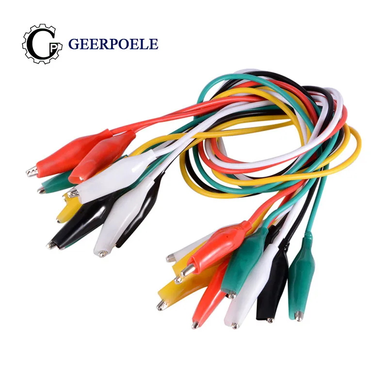 

10 pcs/lot 28mm/35mm/45mm Crocodile Clip Line Copper Alligator Clips For Testing Electrical Meter Clamp Probe