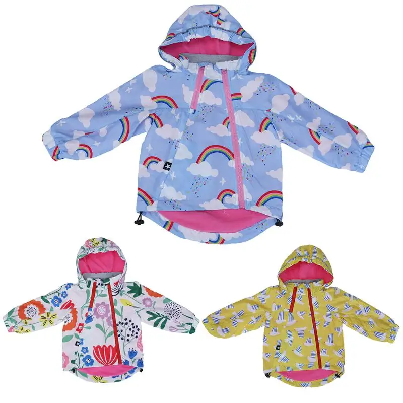 

Winter jacket for girl boys Hooded Outerwear Floral Print Children Clothes Raincoat windbreaker coat for girl children's jackets