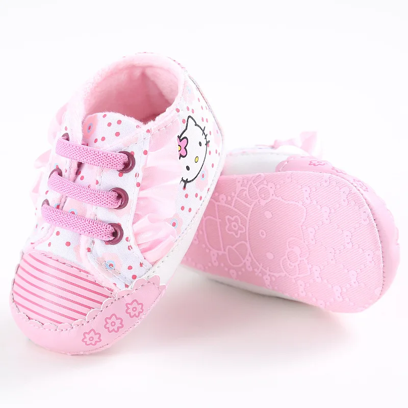 Cute Baby Shoes Princess Infant Newborn Toddler Fowers Cartoon Sneaker Shoes T tied Pink Girls