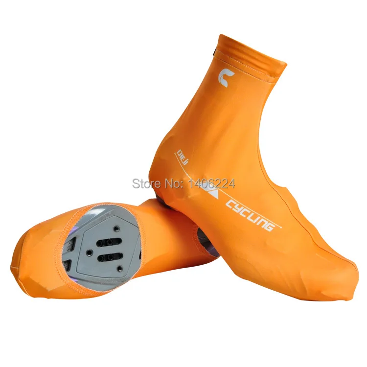 orange overshoes